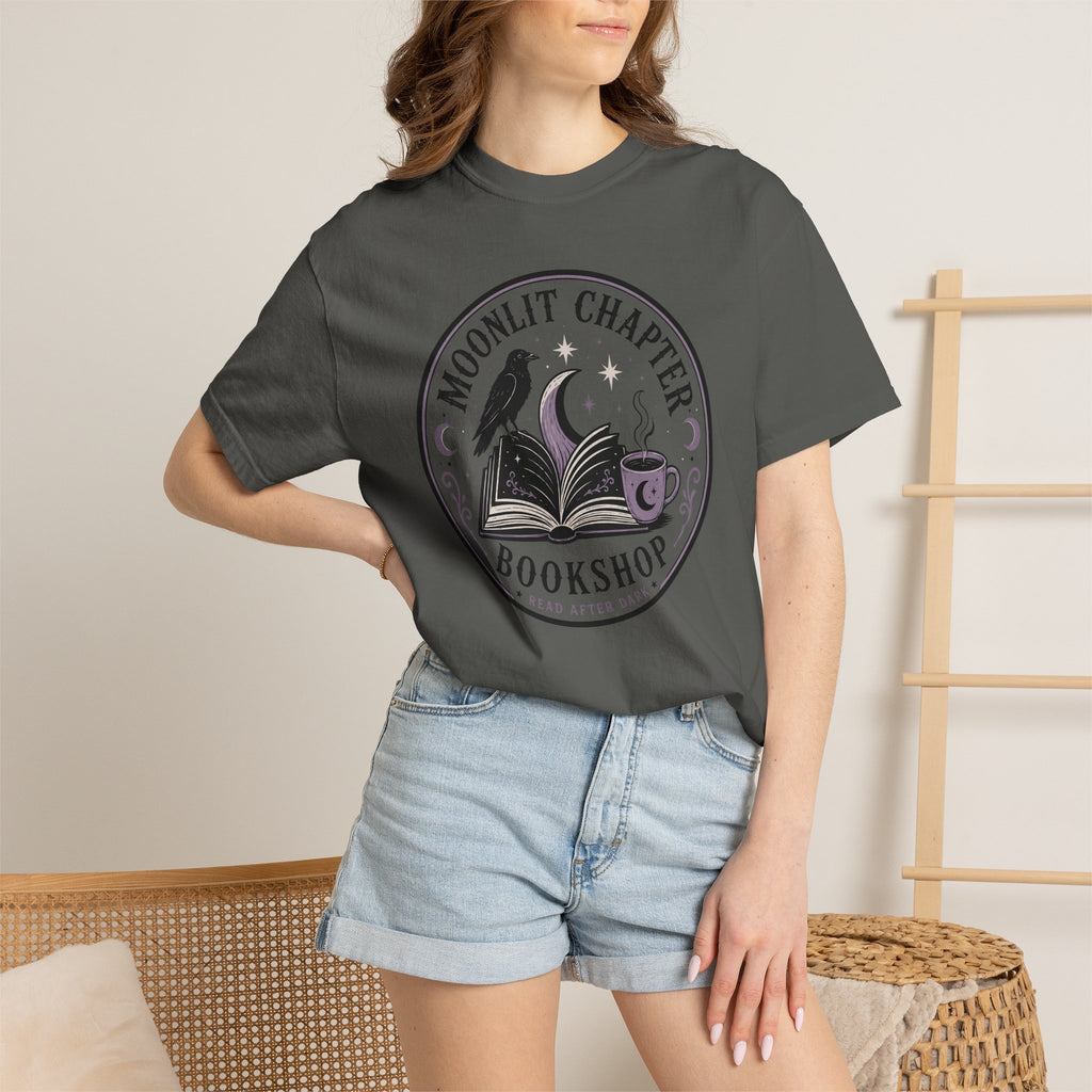 Moonlit Chapter Read After Dark Circle Badge Comfort Colors T-Shirt