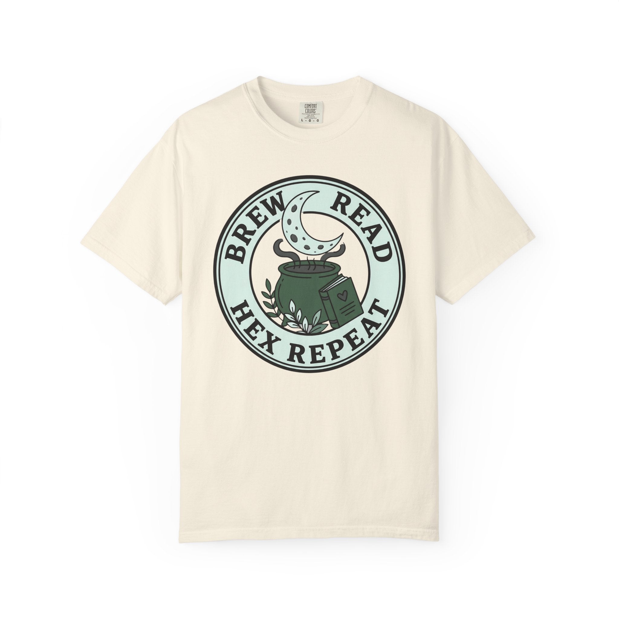 Green Brew Read Hex Repeat Circle Badge T-Shirt