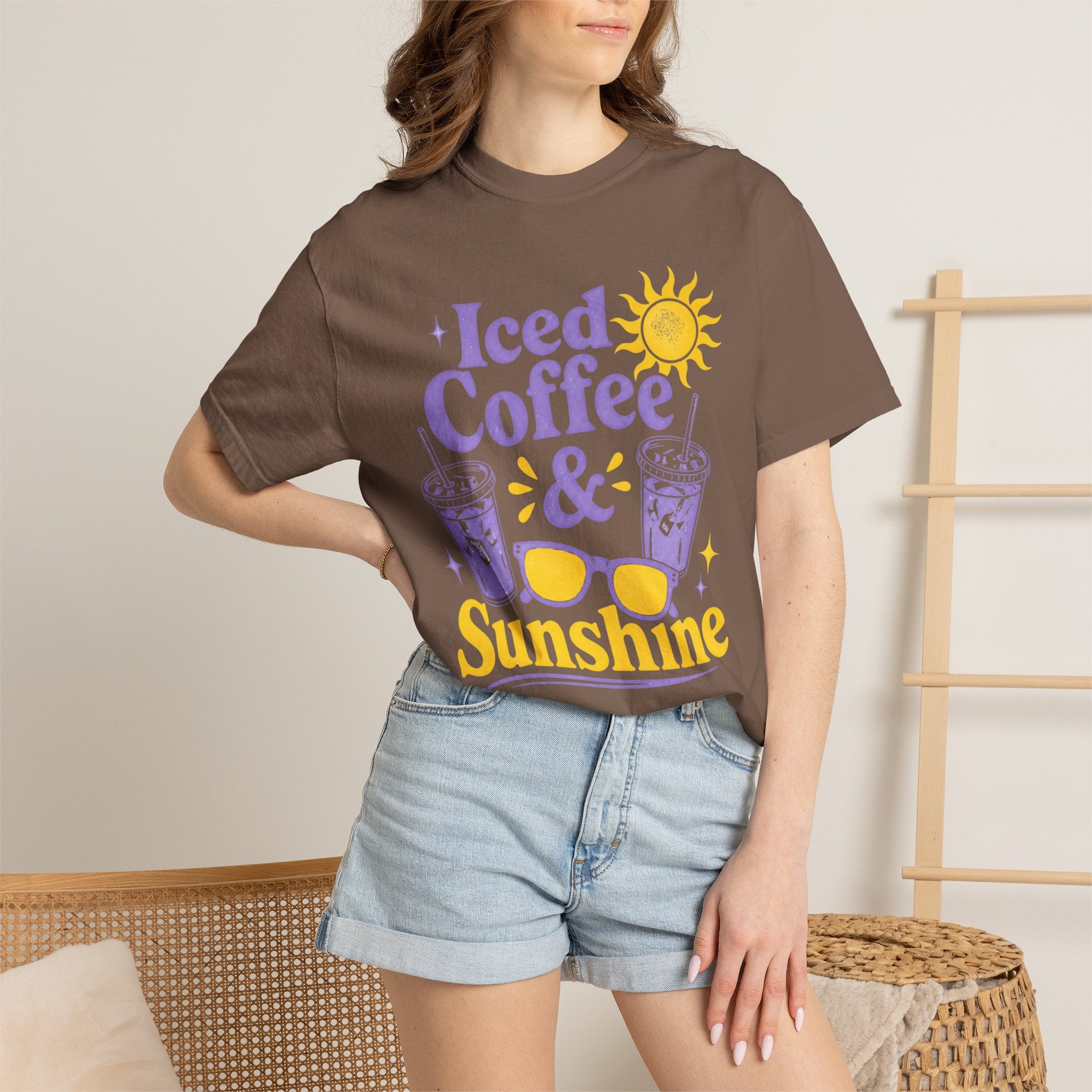 Iced Coffee & Sunshine Purple and Yellow T-Shirt