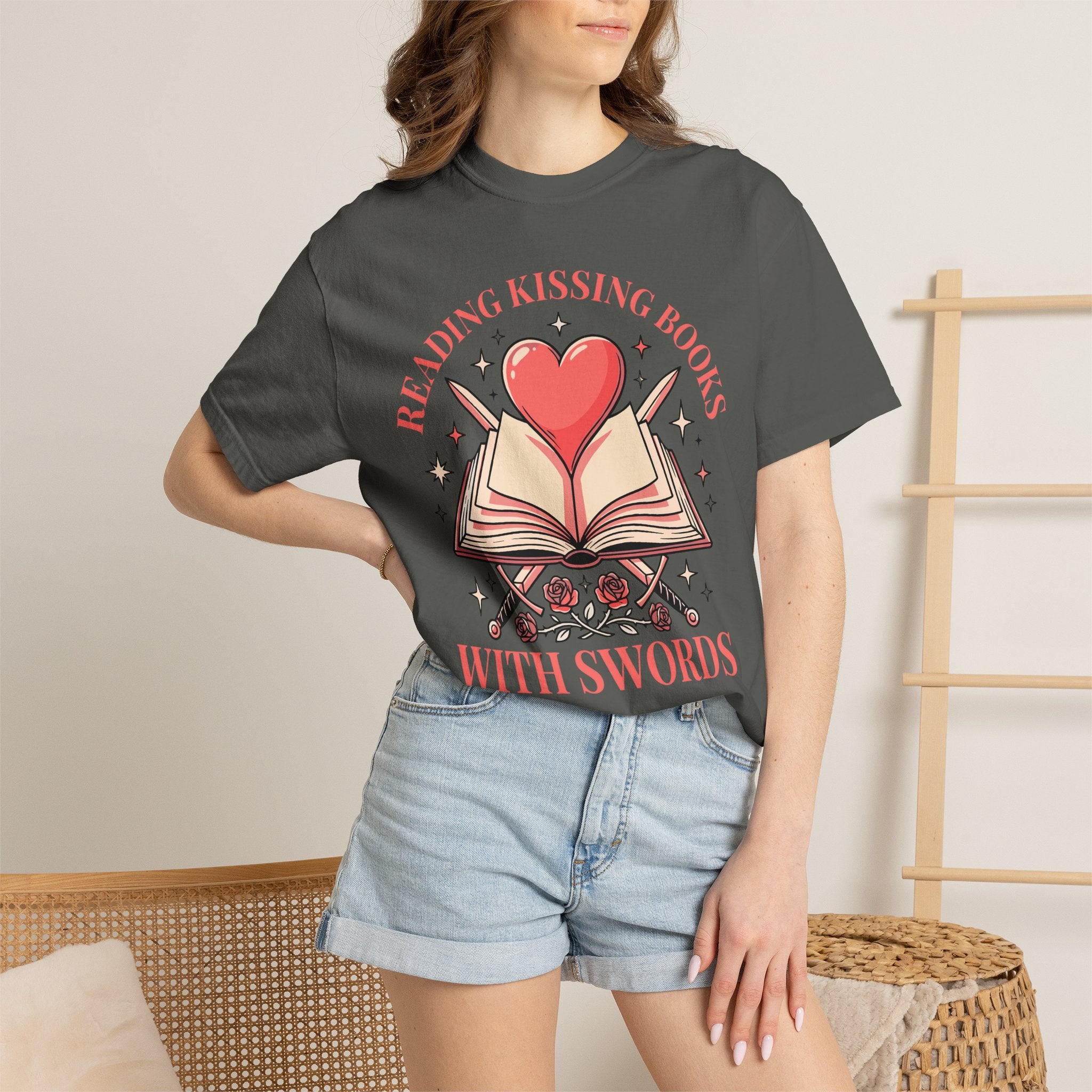 Reading Kissing Books With Swords T-Shirt