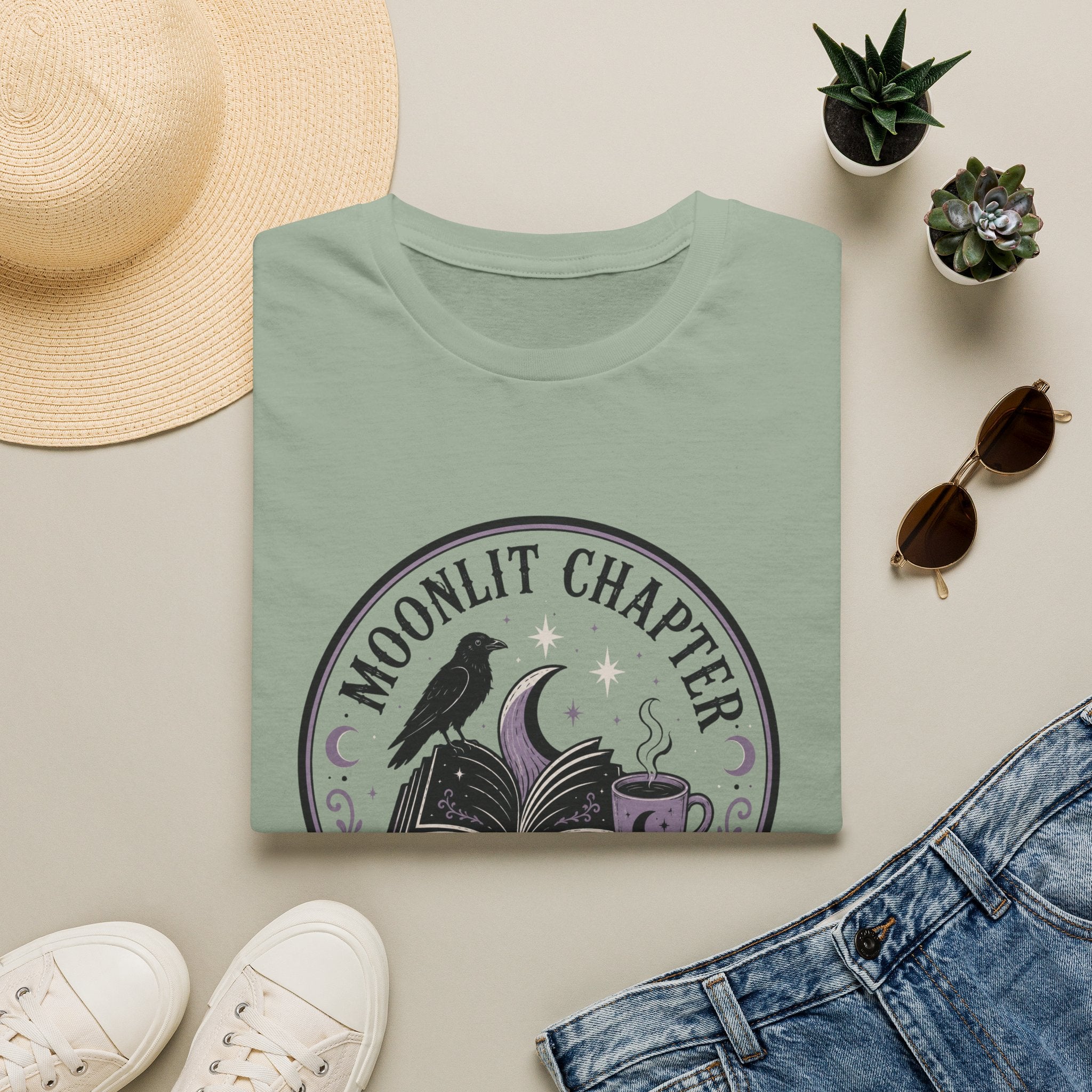Moonlit Chapter Read After Dark Circle Badge T-Shirt