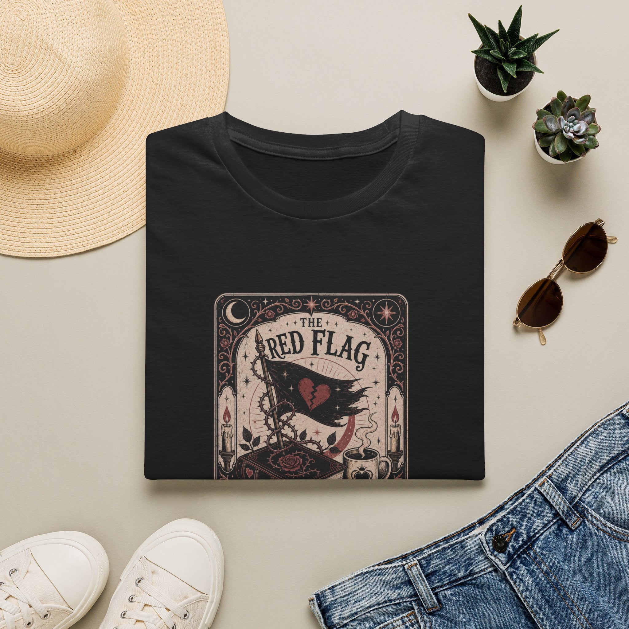 The Red Flag and Yet I Kept Reading Tarot T-Shirt