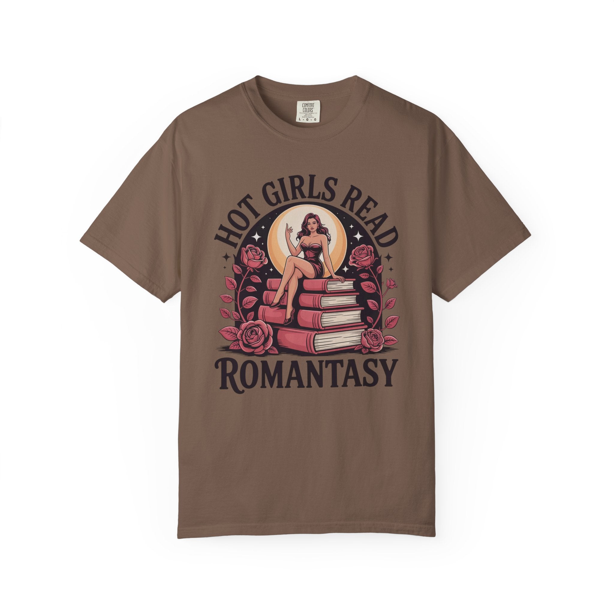 Hot Girls Read Romantasy Book Stack T-Shirt