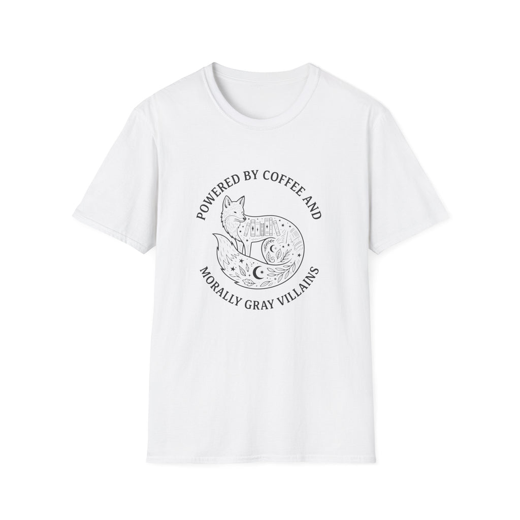 Powered By Coffee & Morally Gray Villains T-Shirt