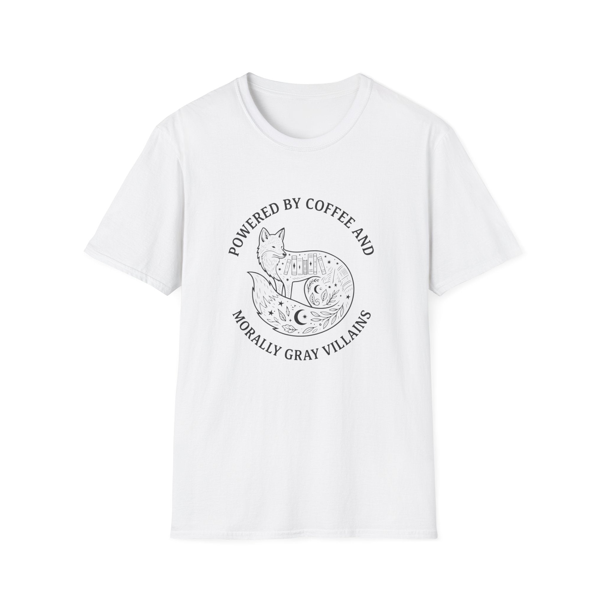 Powered By Coffee & Morally Gray Villains T-Shirt