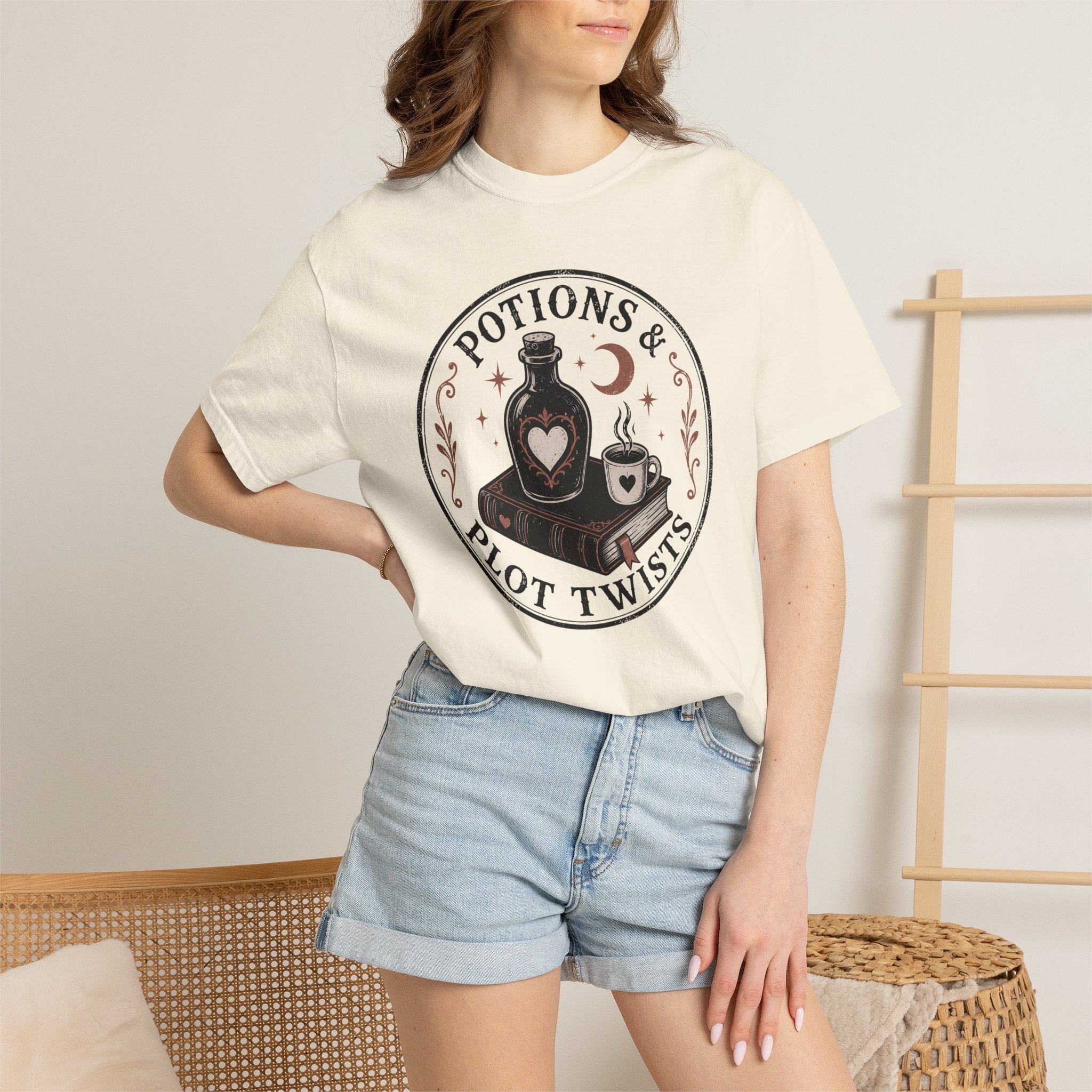 Potions & Plot Twists  Circle Badge T-Shirt