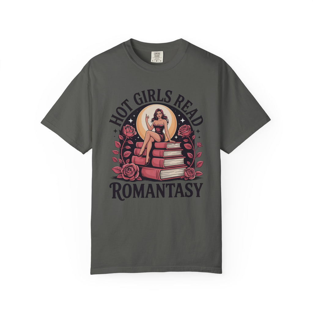 Hot Girls Read Romantasy Book Stack T-Shirt