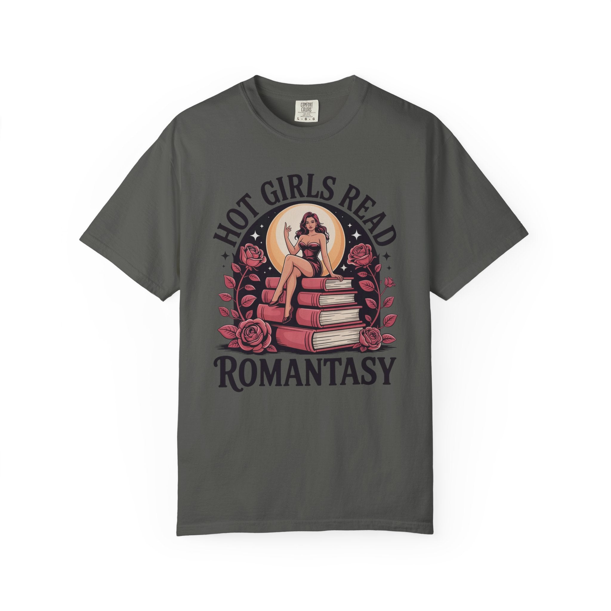 Hot Girls Read Romantasy Book Stack T-Shirt