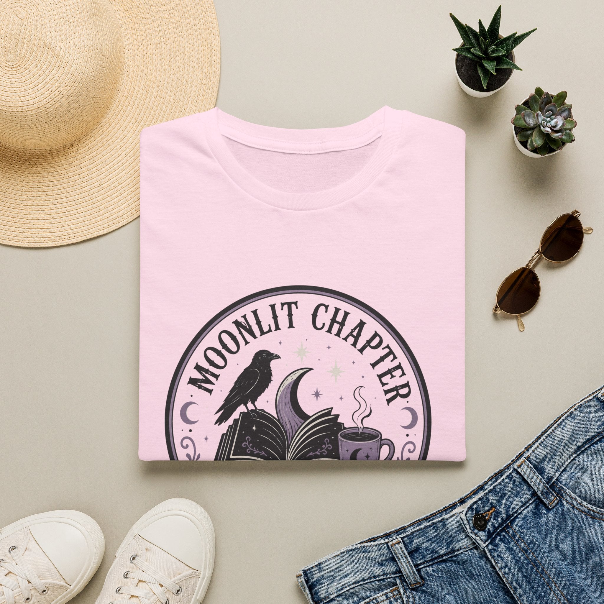 Moonlit Chapter Read After Dark Circle Badge T-Shirt