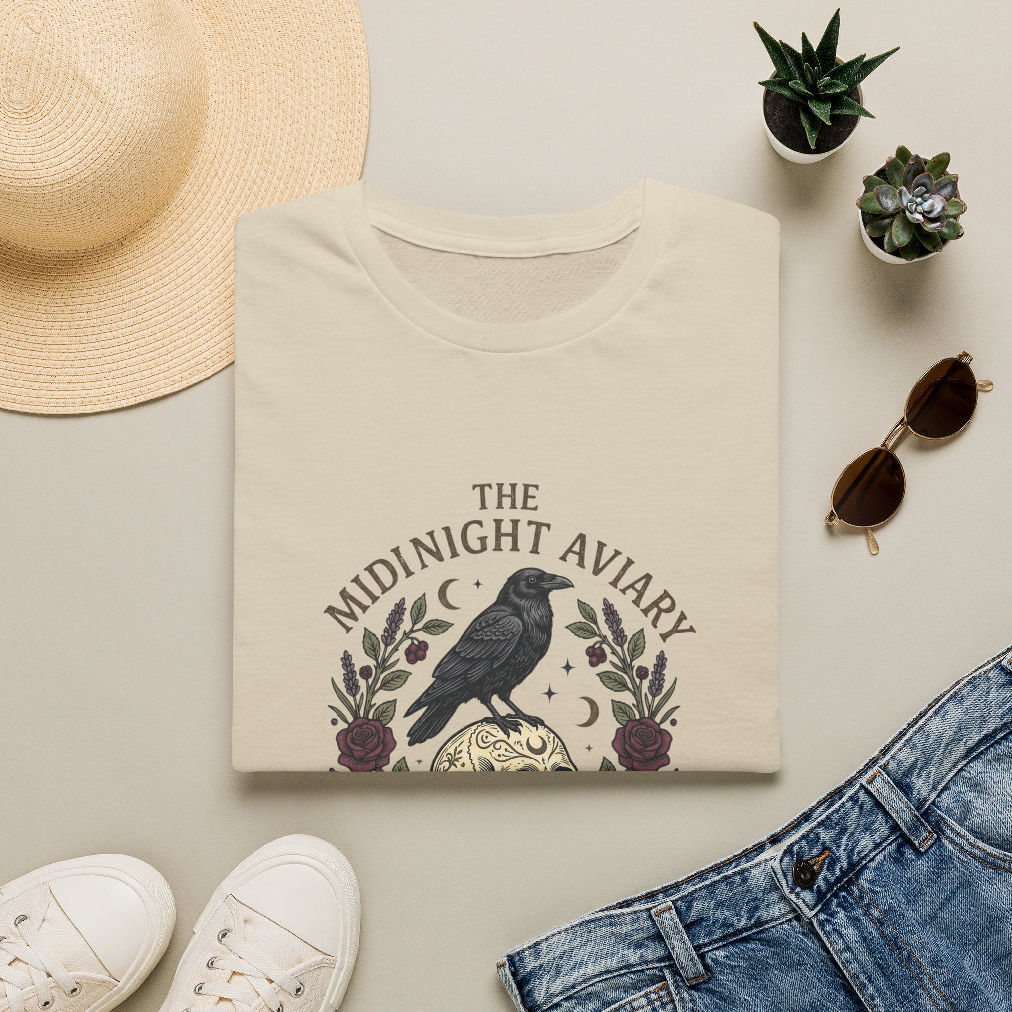 Midnight Aviary with Red Accents T-Shirt