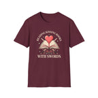 Reading Kissing Books With Swords T-Shirt