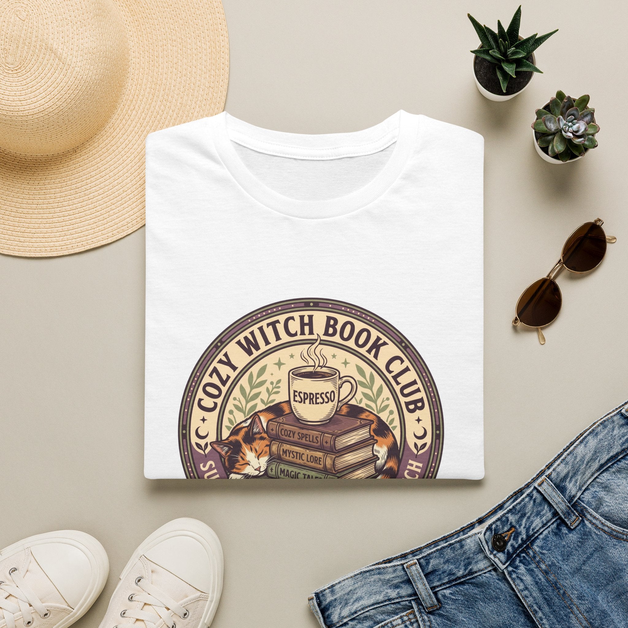 Cozy Witch Book Club Circle Badge T-Shirt