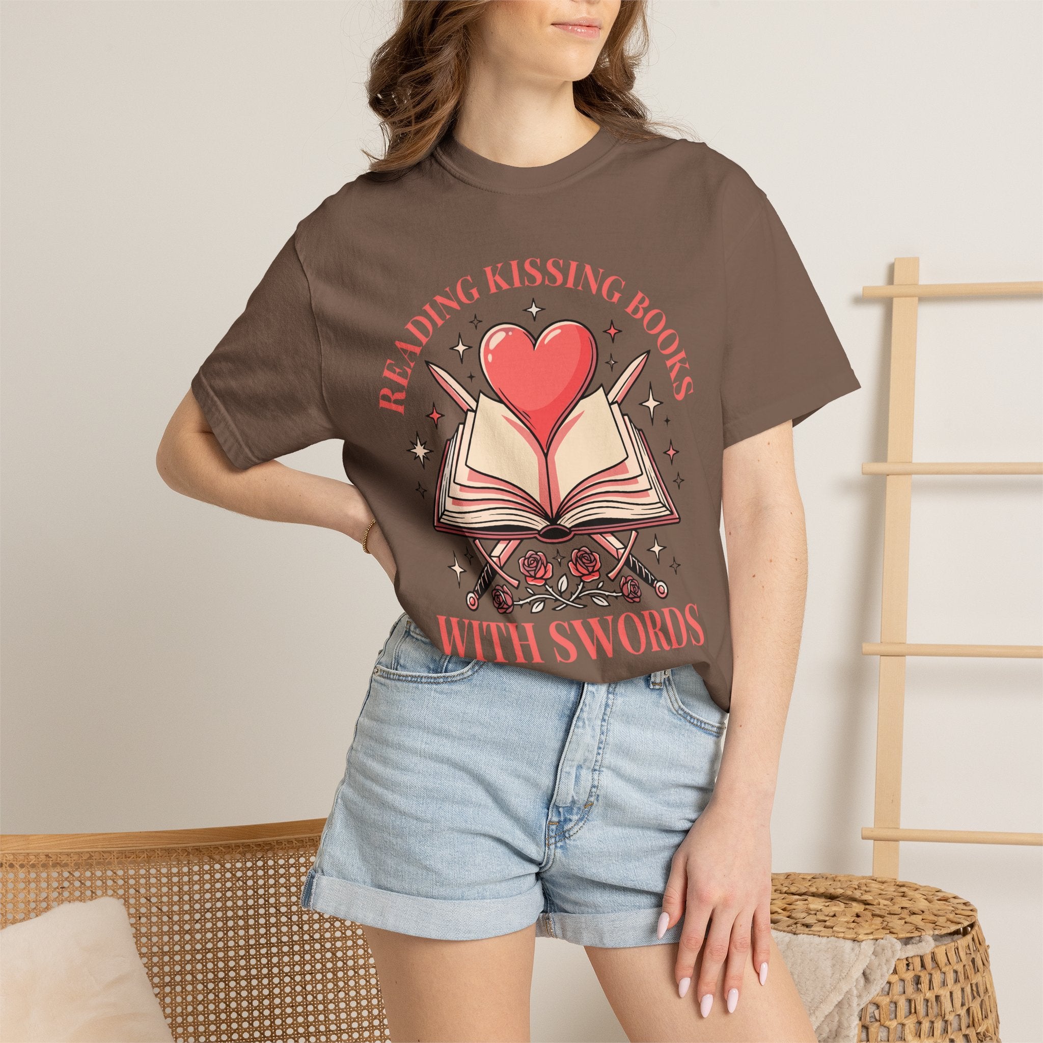 Reading Kissing Books With Swords T-Shirt