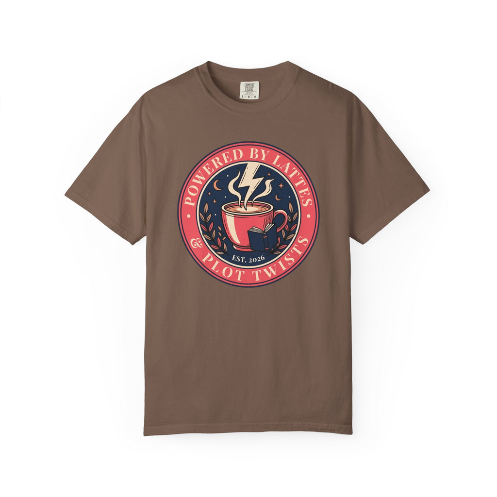 Powered by Lattes & Plot Twists T-Shirt