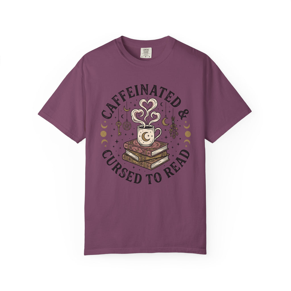 Caffeinated & Cursed To Read T-Shirt
