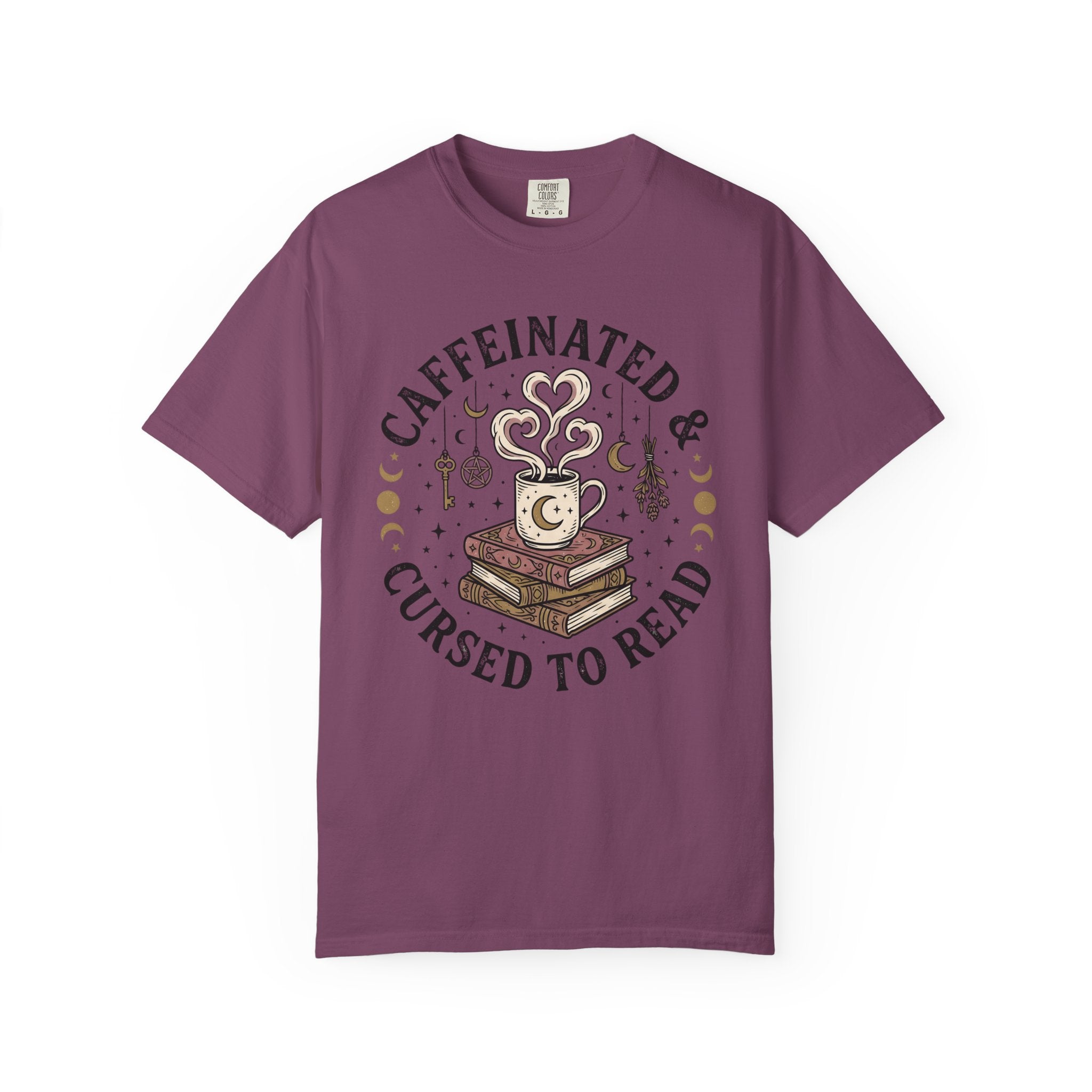 Caffeinated & Cursed To Read T-Shirt