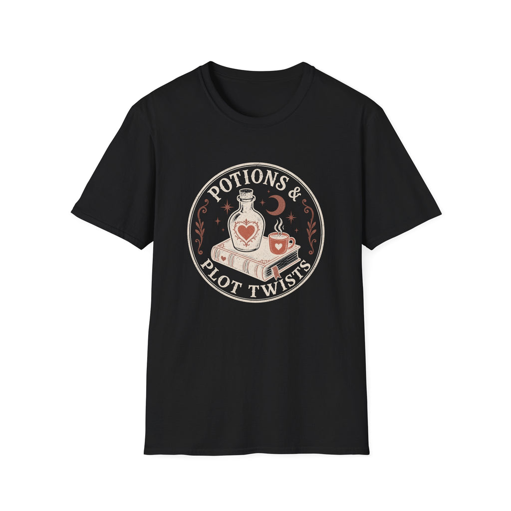 Potions & Plot Twists  Circle Badge T-Shirt