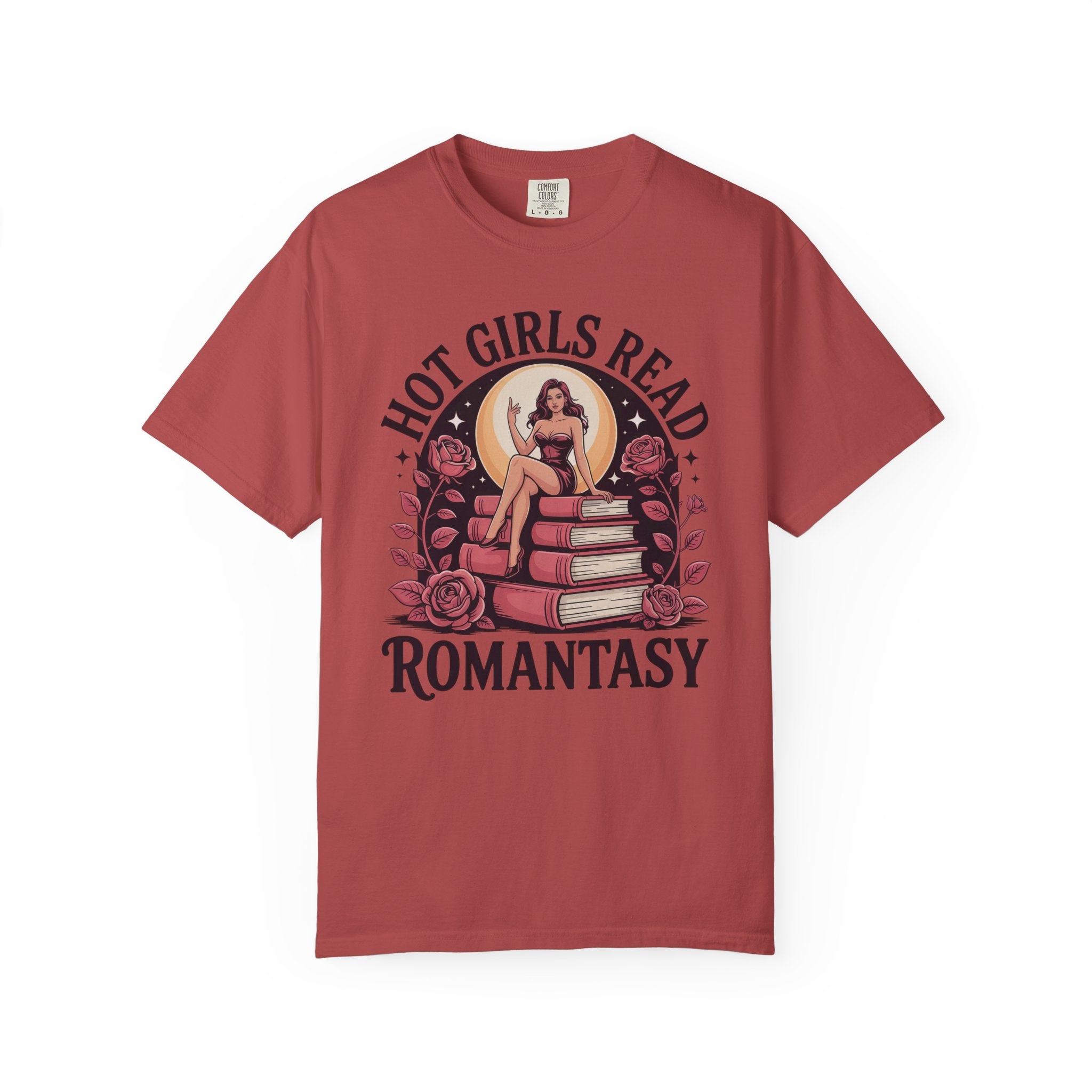 Hot Girls Read Romantasy Book Stack T-Shirt