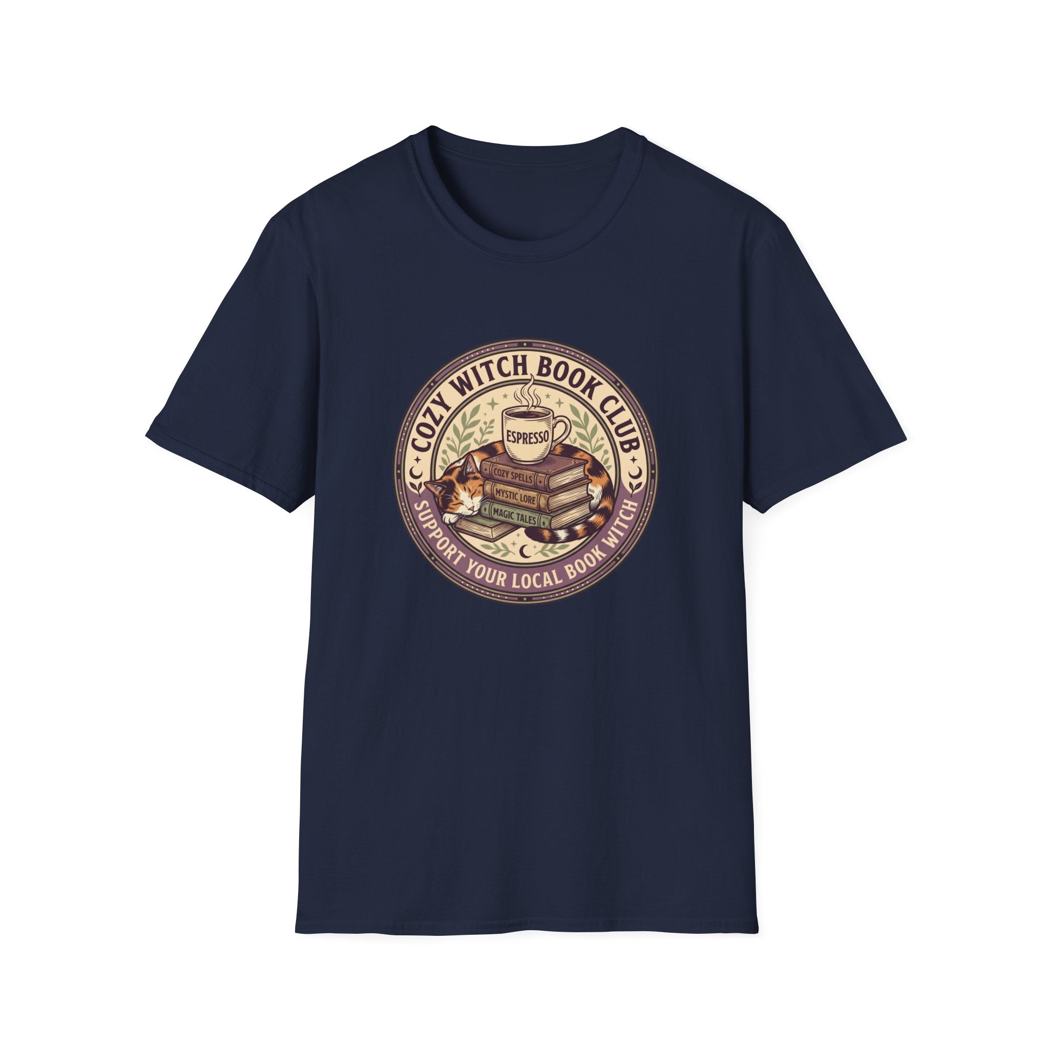 Cozy Witch Book Club Circle Badge T-Shirt