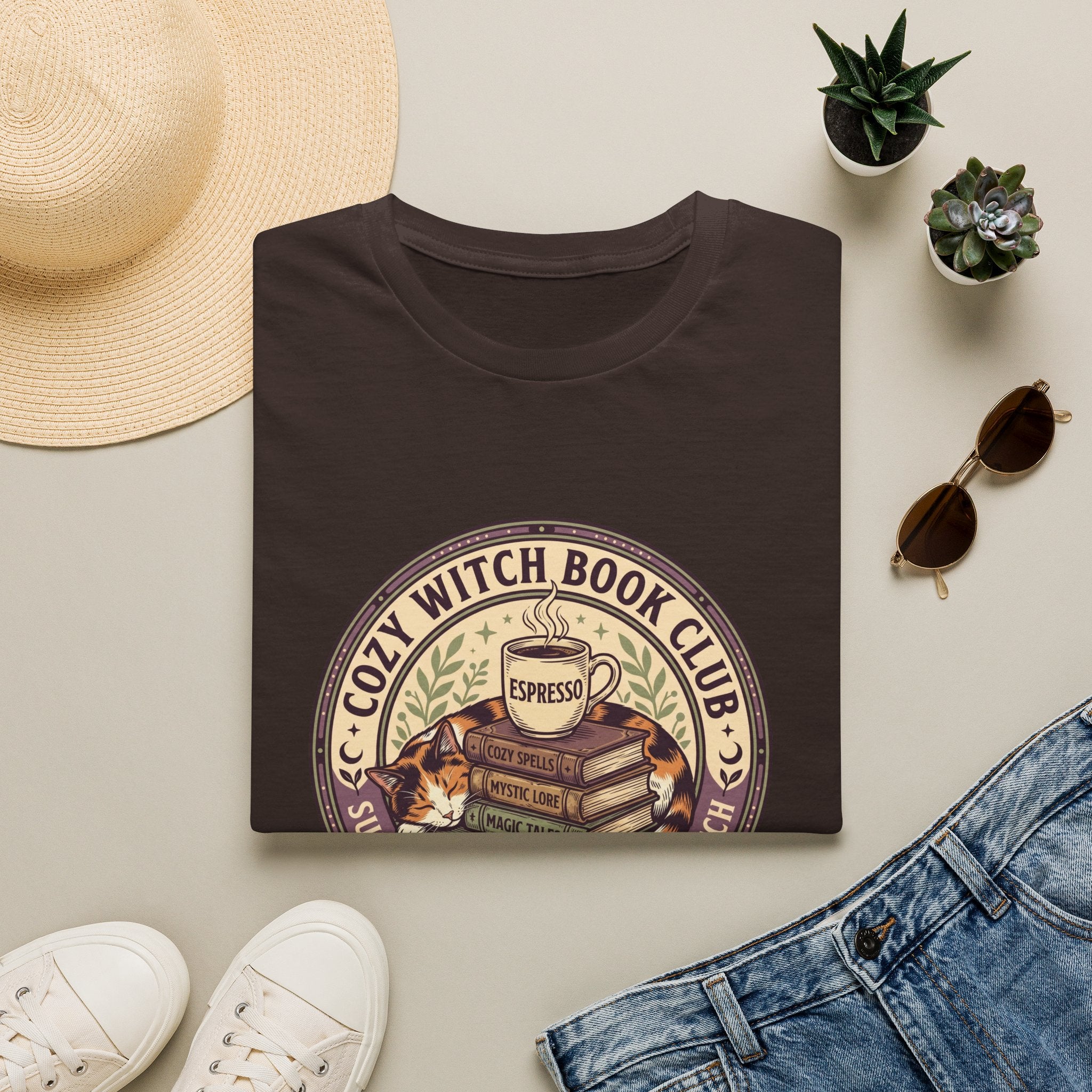 Cozy Witch Book Club Circle Badge T-Shirt