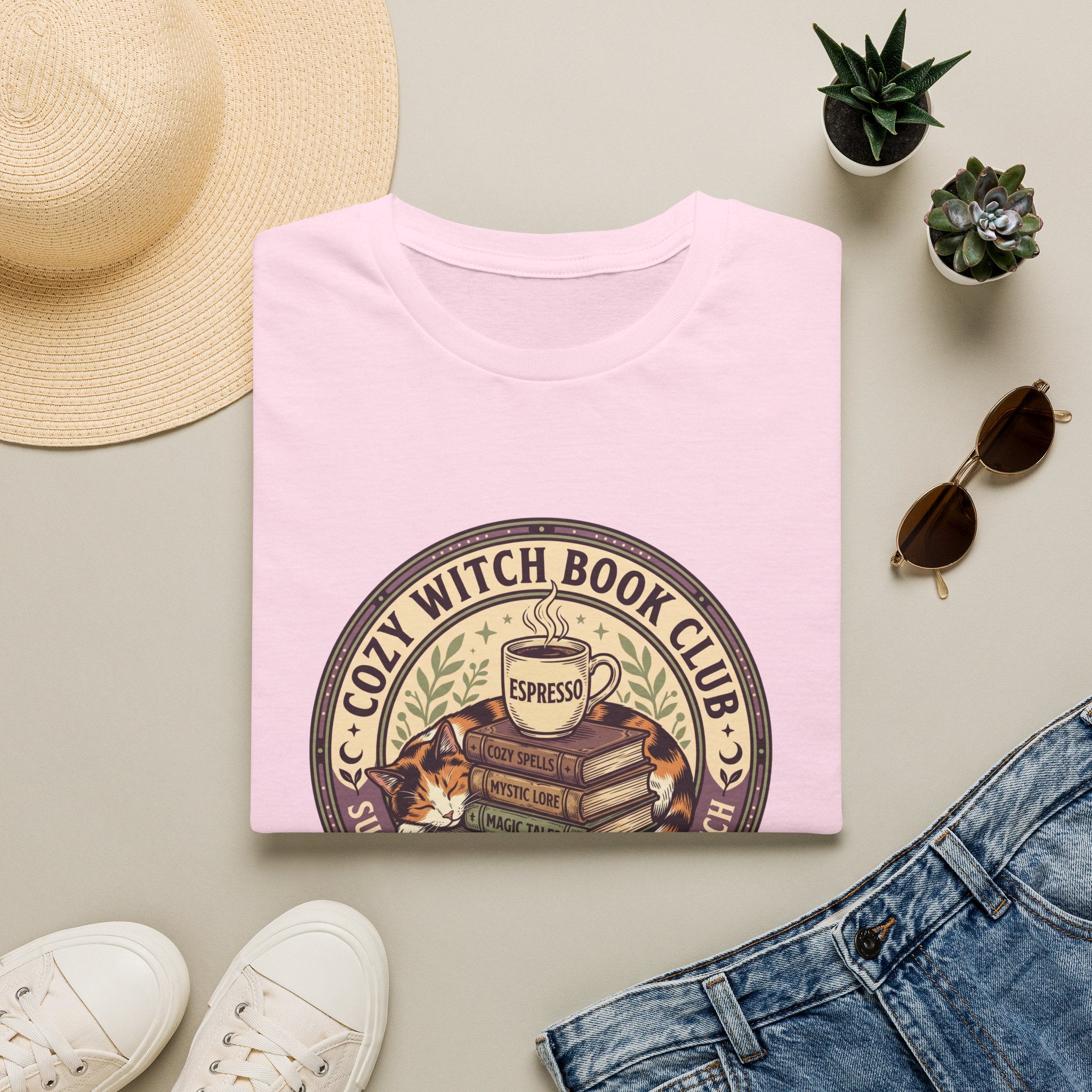Cozy Witch Book Club Circle Badge T-Shirt