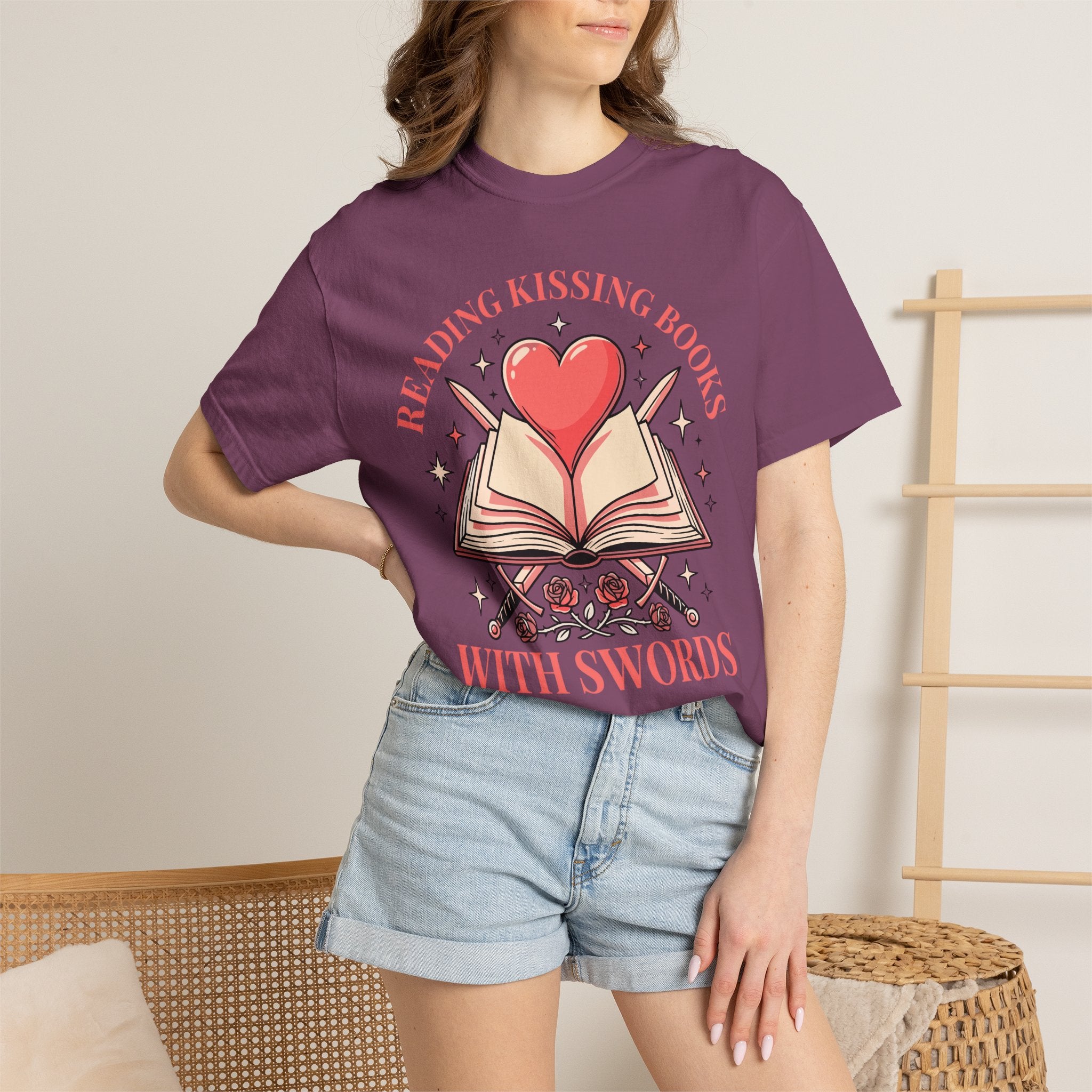 Reading Kissing Books With Swords T-Shirt