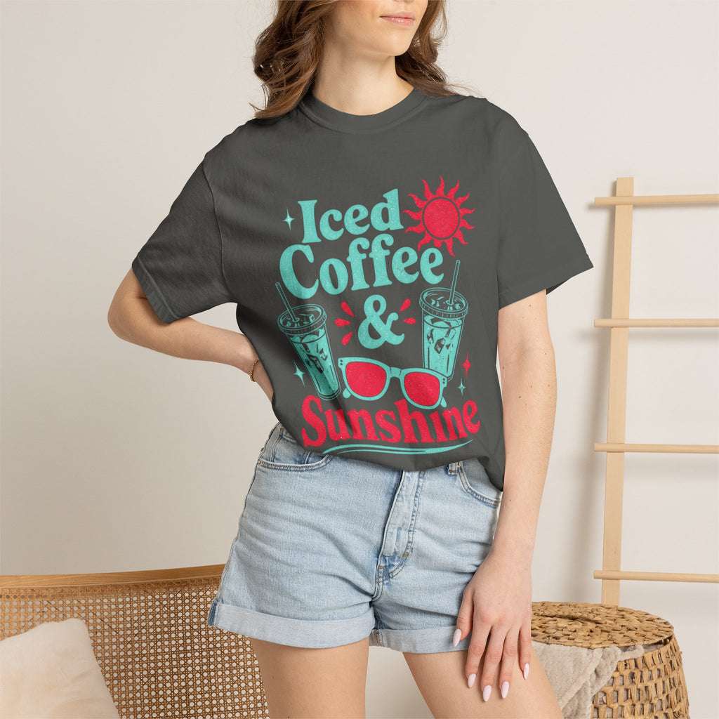 Iced Coffee & Sunshine Blue and Red T-Shirt