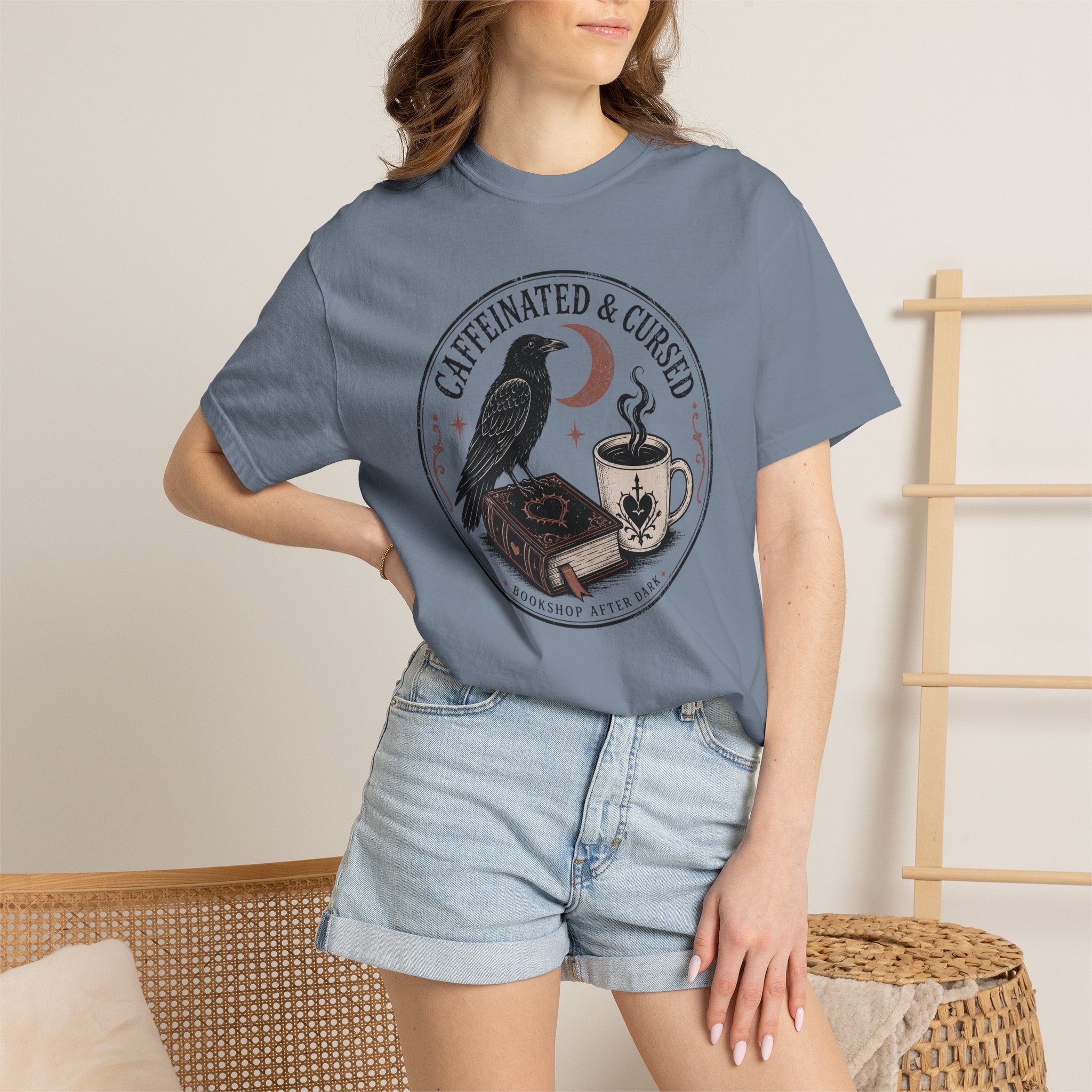 Caffeinated & Cursed Bookshop After Dark T-Shirt