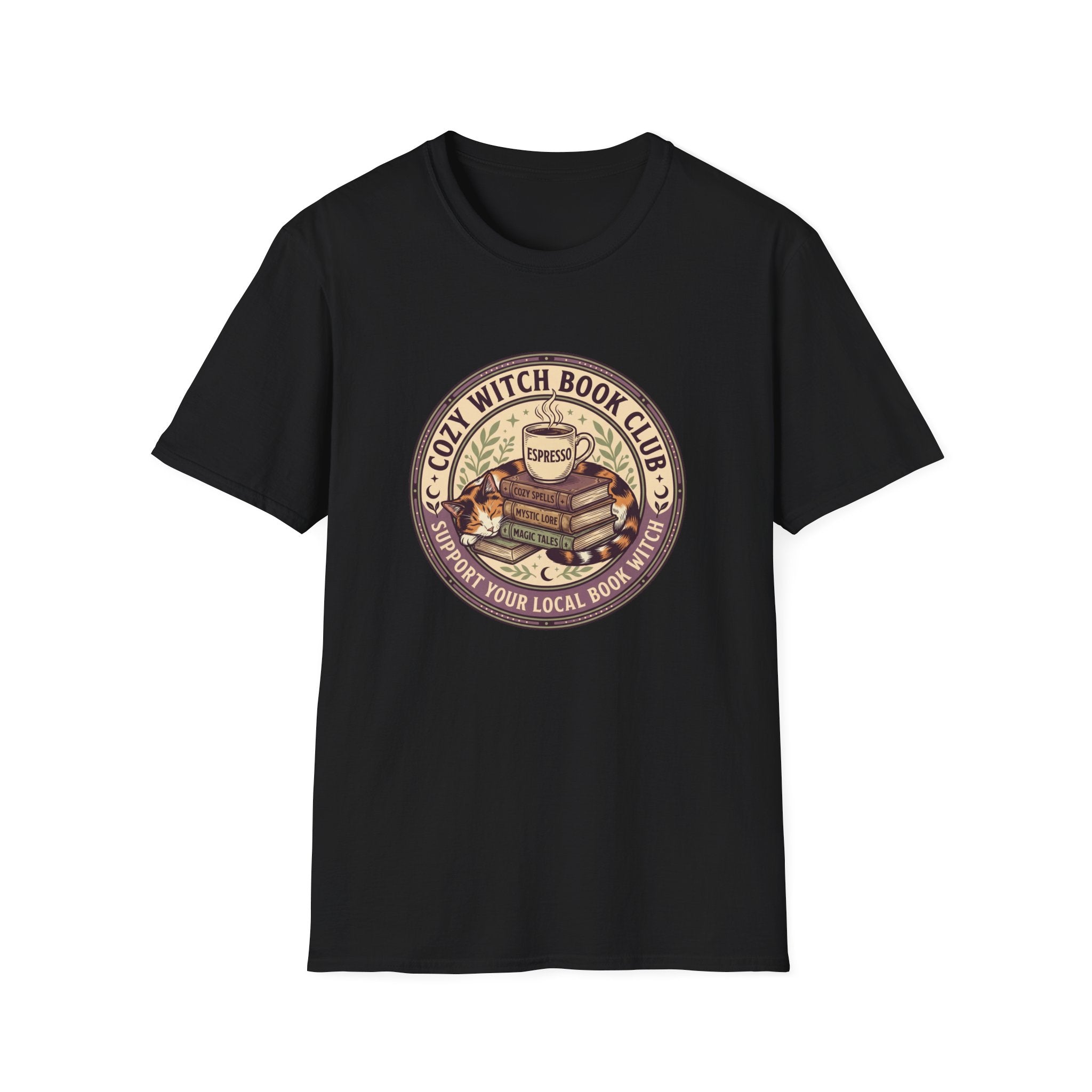 Cozy Witch Book Club Circle Badge T-Shirt