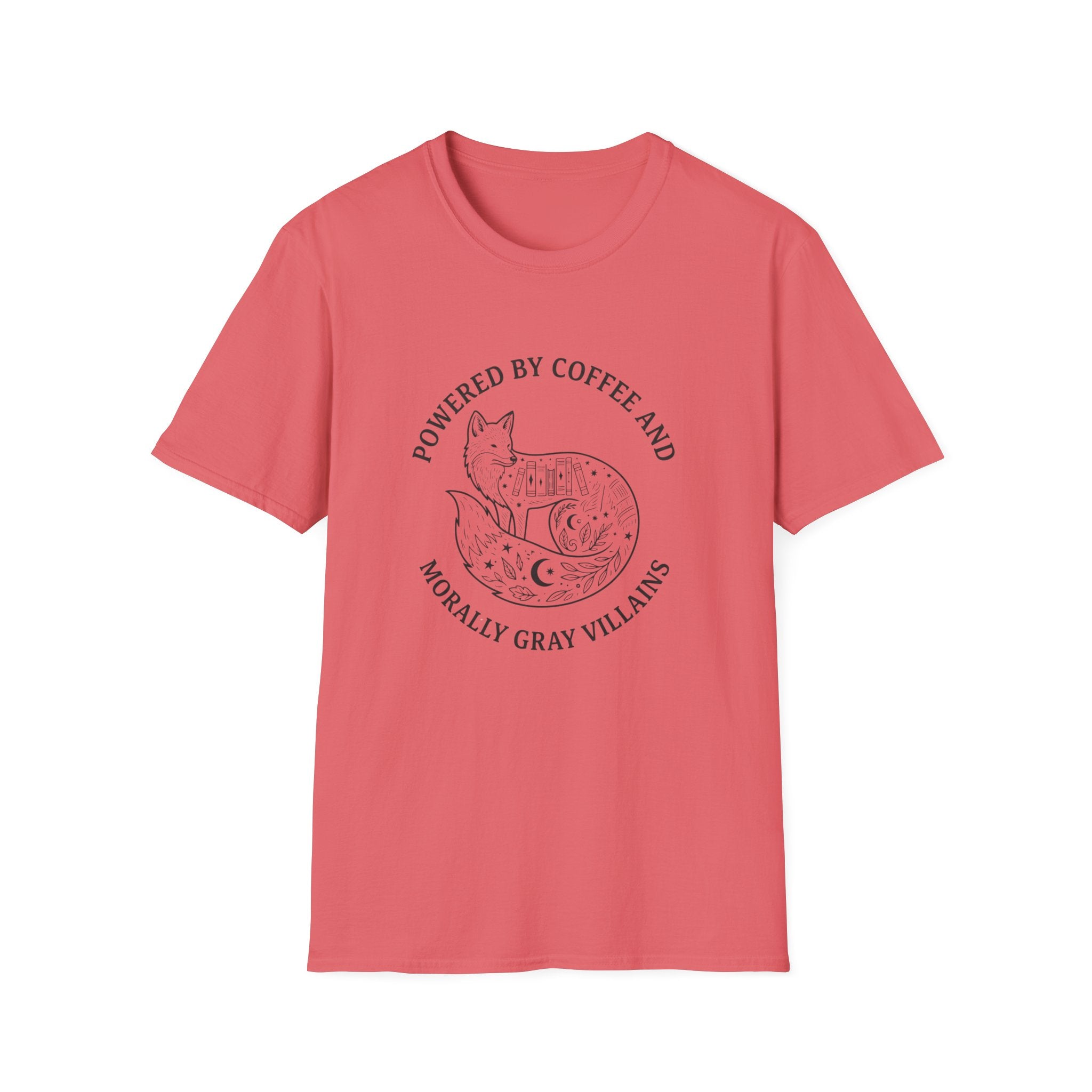 Powered By Coffee & Morally Gray Villains T-Shirt
