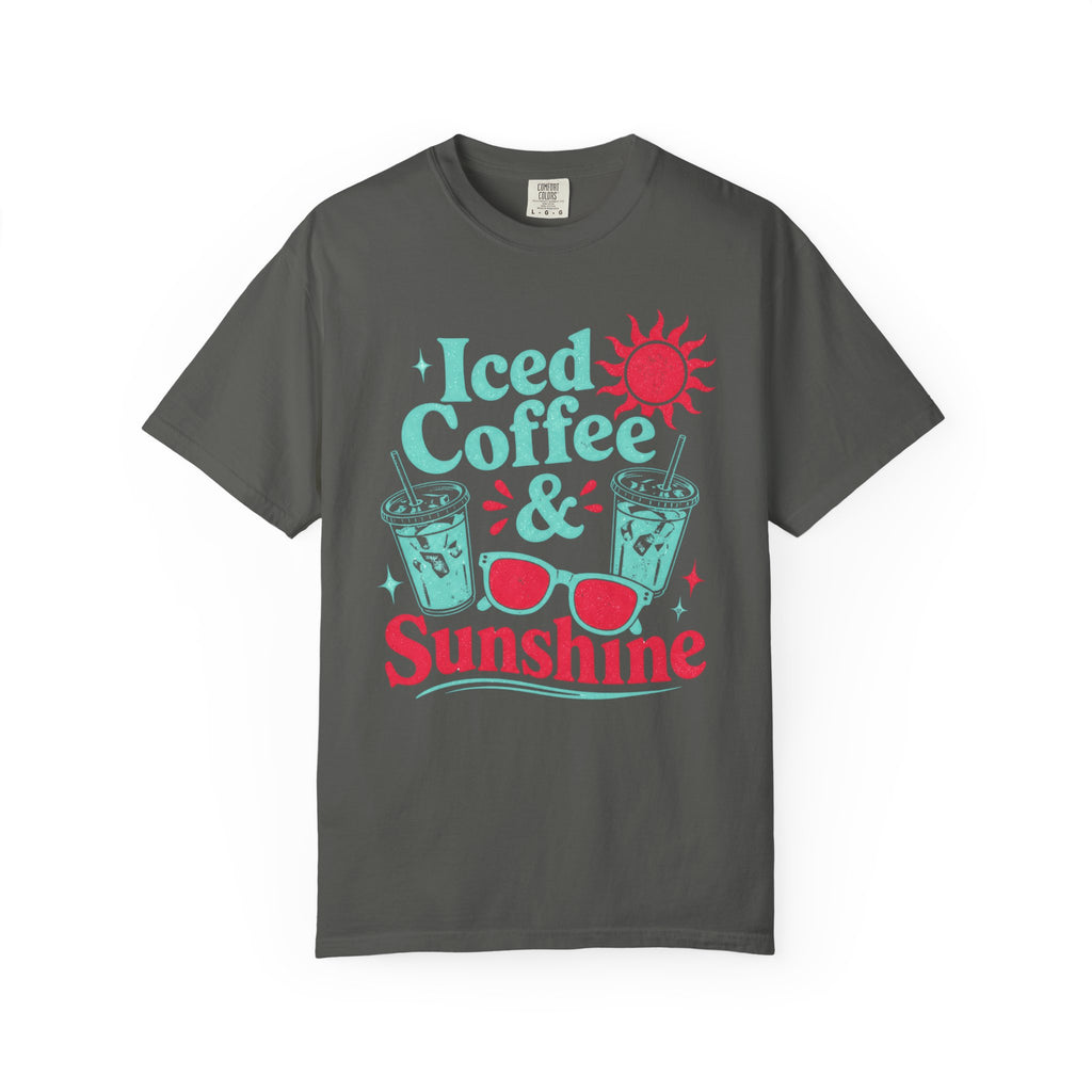 Iced Coffee & Sunshine Blue and Red T-Shirt